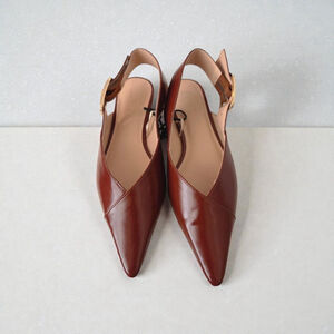 LOFT Brown Pointed Toe Slingback Flats Size 6.5